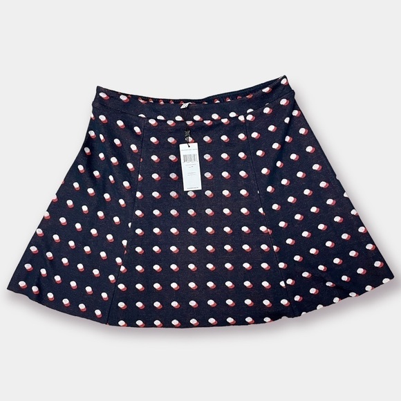 NWT BCBG Generation Polka Dot Skirt Navy Red White Size Medium - Picture 1 of 4